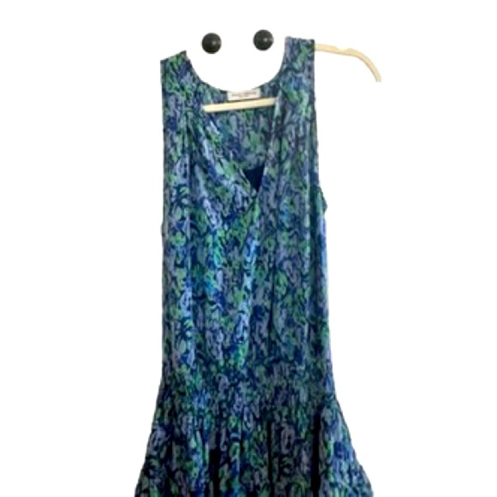 Ramy Brook Sleeveless Blue/Green Mid Length Dress-M